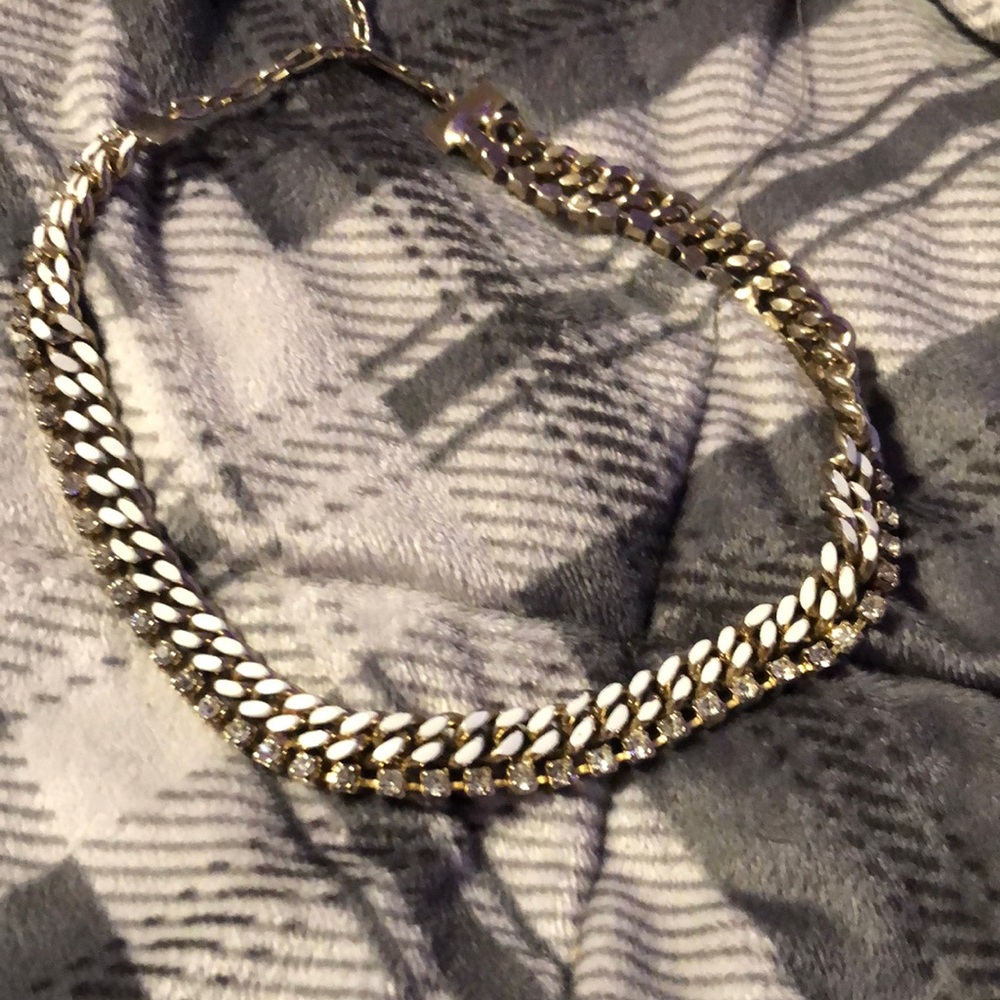 Diamond and gold short necklace